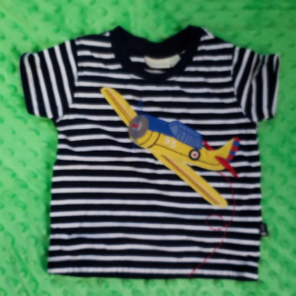 Jojo Maman Bebe Short Sleeve Airplane Shirt 6-12 m